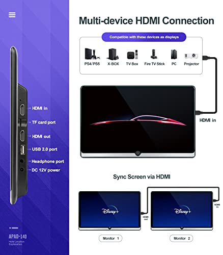 14-inch-4K-Android-100-Portable-Car-TV-Headrest-Monitor-Tablet-for-Back-seat-Support-Phone-Wireless-mirroring-Touch-Screenwith-WiFiBluetoothHDMIUSBSDFMAirplay-Video-Player-2G32G2PCs