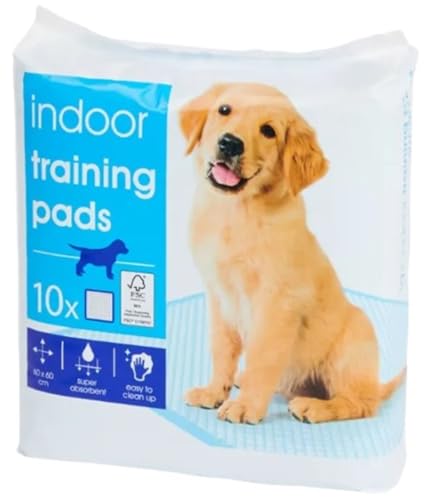 Indoor Training Pads para Perros,Cachorros,Empapadores Ultraabsorbentes 60x60 cm,10 Unidades. Alfombrillas Higiénicas Desechables,Resistente a Fugas,Toallitas de Adiestramiento,Entrenamiento
