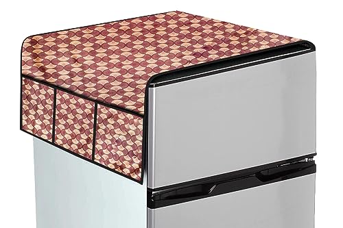 Image of The Furnishing Tree Fridge Top Cover Compatible for Samsung RR20A181BU8 /HL, 192 LTR WxL 65x111 in CM Counterchange Pattern Brick