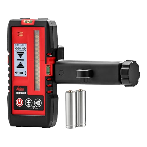 Leica RGR 300-D - Récepteur laser à lignes numériques avec lecture en millimètres et en pouces pour les lasers rouges et verts