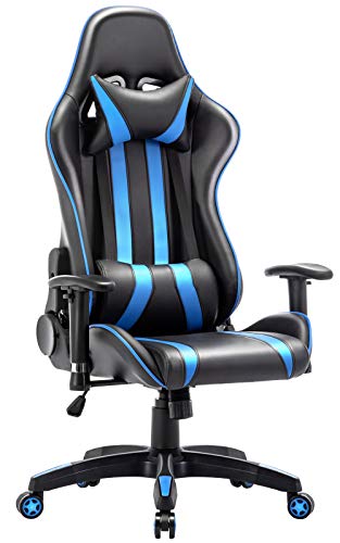 UOMAX Silla Gaming Ergonomicas Sillas Gamer Oficina Sillas de Escritorio Ordenador Asiento Cubo Ampliado 150kg Capacidad, Sin Marca Bordado PC Sillon Gaming con Cojn Ajustable