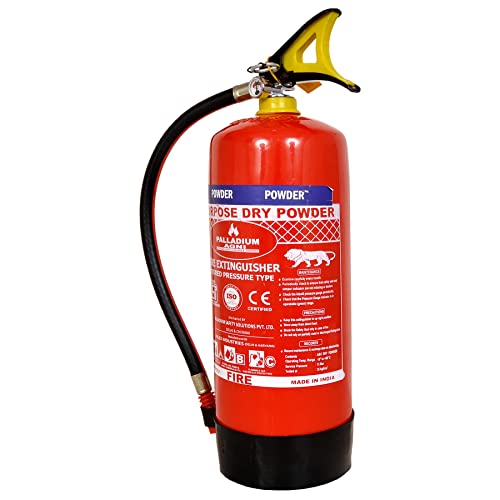 Image of Fire Extinguisher ABC Powder Type Dry Chemical for Home | Office | Hospital with Wall hanging Clip (ISI Marked, Certified, Approved) (6 KG, Pack of 1)