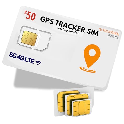SpeedTalk Mobile $50 GSM SIM Card for GPS Tracking Devices - Pet Kid Senior Vehicle Tracker - 180-Day Wireless Service