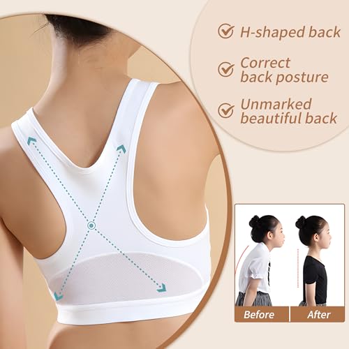 Felskin Training Bras for Big Girls 10-16 Years Racerback Seamless Teens Padding Bra 3Packs3