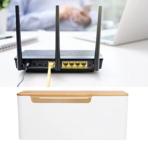 Caja Organizador Grande para Gestión de Cables con Tapa, Organizador de Cables para Regletas, Cargadores y Extensiones - Bajo Escritorio, Uso en Oficina y Hogar (12.2x5.6x5 in) miniatura 5