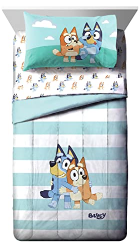 image for Jay Franco Bluey & Bingo 4 Piece Toddler Size Bed Set – Super Soft M