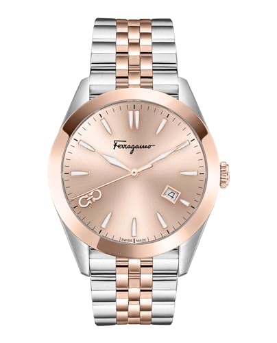 Classic Collection Luxury Mens Watch Timepieces with a Two Tone Bracelet and Case Featuring a Rosegold Dial