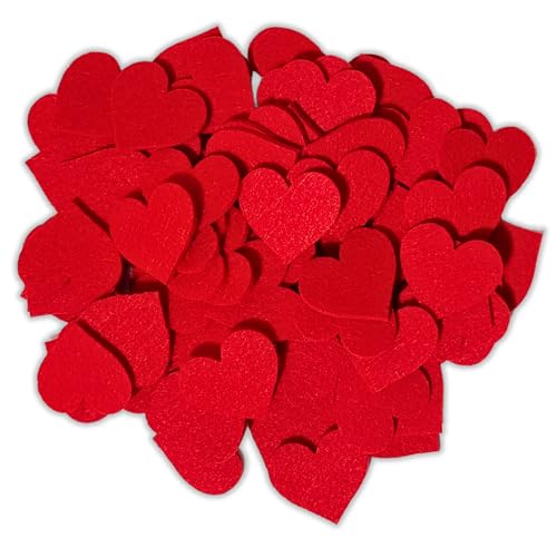 edelkern Filz Herz Deko | rote Filzherzen | rote Streudeko Herzen aus Filz...