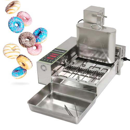 Automatic Donut Maker Machine,Professional Donut Fryer with Digital Display - Commercial Stainless Steel Donut Maker - Adjustable Thickness&5.5L Hopper&Auto Flip&360 pcs/h Output