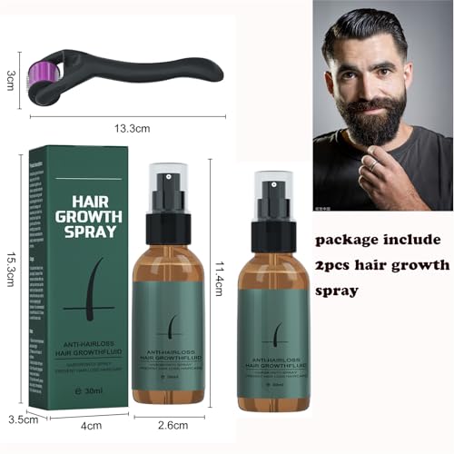 Mikabila Beard Growth Kit, 2pcs, Serum & Stimulate Roller, 0.5mm Derma Roller, Facilitates New & Old Hair Growth - Image 2