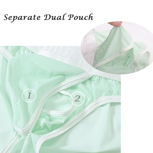JINSHI Men's Sexy Silk Underwear Open Front Stretch Briefs Male See Through Sheer Ultra-Thin Breathable Briefs3