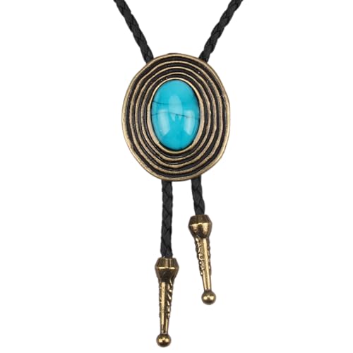Image of GelConnie Native American Bolo Tie Rodeo Cowboy Leather Necktie Western Necklace Costume Accessories for Men,Women