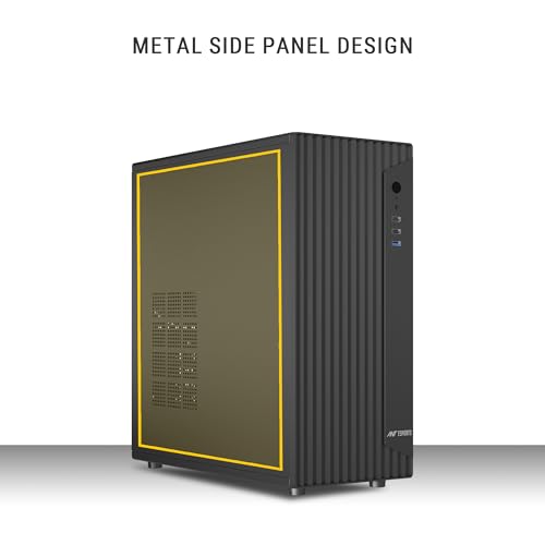 Image of Ant Esports Si30 Mid-Tower Computer Case /Gaming Cabinet - Black | Support ATX /M-ATX, Mini-ITX | Pre-Installed 1 Black Fan