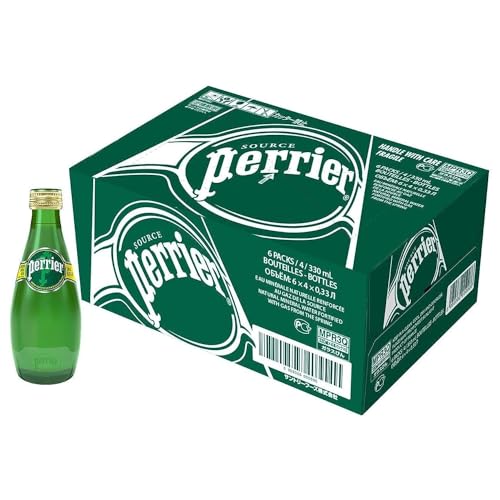 Perrier Sparkling Mineral Water 330ml (Pack of 24) - Carbonated, Zero Calories, 100% Natural, Refreshing, Ideal Mixer