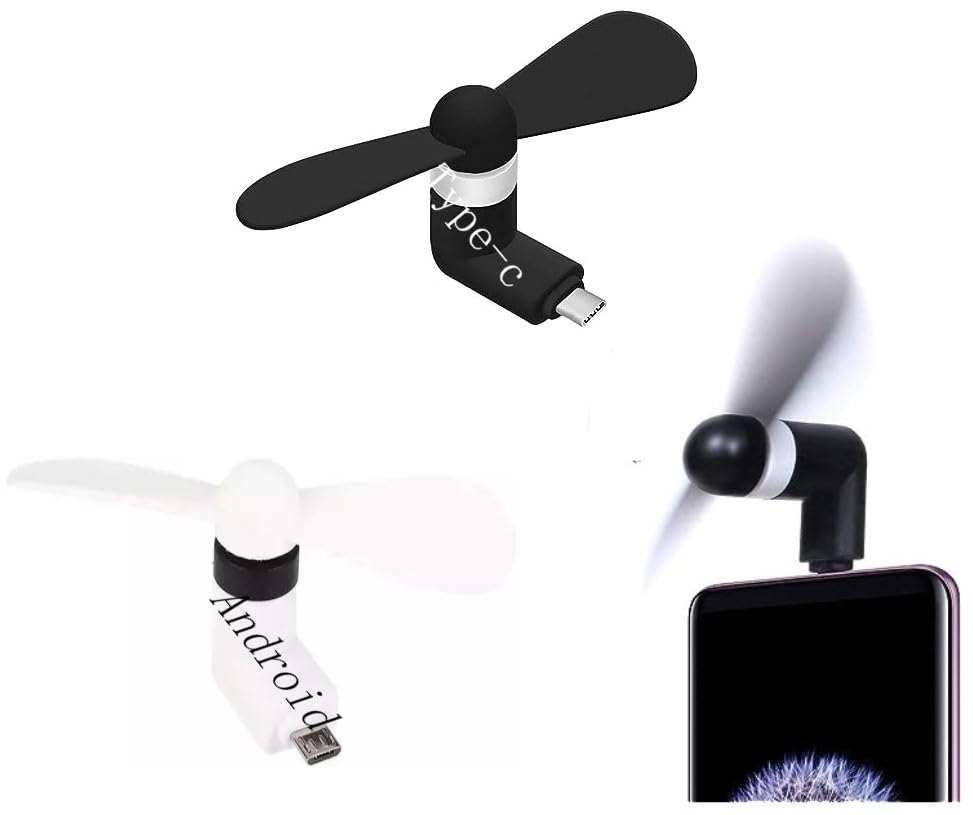 QOCXRRIN F-99R Combo of Micro USB Mini Fan & Type-C Mini Fan 2-Blade Fan High Speed USB Fan, Mini Mobile Cooler, Mini fan Support with All Android & Type-C & Android Smatphones (Multi-colour) (B0CF3BKP18) Amazon Price History, Amazon Price Tracker