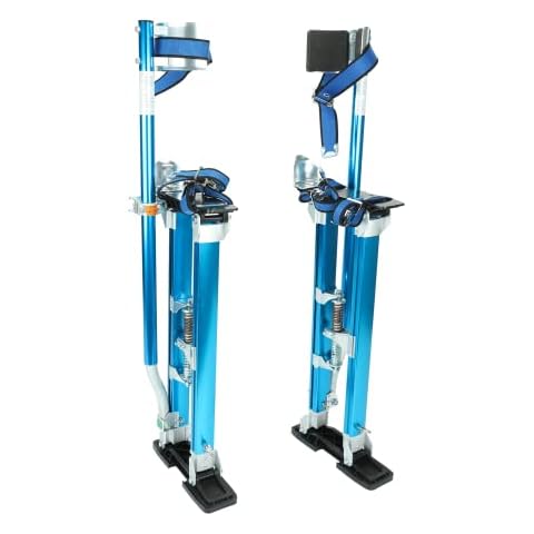 61 cm - 101,6 cm, professionelle Qualität, verstellbare Trockenbau-Stelzen, Klebefarbe, Stelzen, Aluminium-Werkzeug, Stelze zum Malen, Maler, Taping, Hellblau Cover