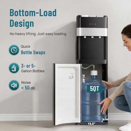 Image of OLIXIS Bottom Loading Water Dispenser for 5 Gallon Bottles, Hot Cold Room