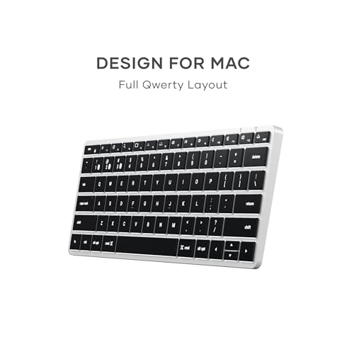 Image of Satechi Slim X1 Bluetooth Backlit Keyboard for Mac, Illuminated Keys & Multi-Device Sync, for MacBook Air /Pro /Neo, iPad Air /Pro, iPad mini, Mac mini, iMac - Silver