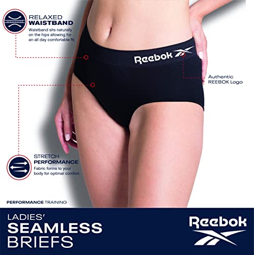 Reebok Womens Underwear Briefs - 5/10 Pack High-Waisted Performance Stretch Seamless Underwear for Women (Sizes: S-XL)2