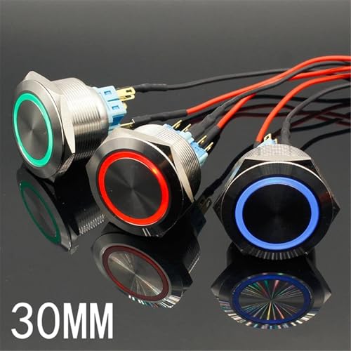Bouton-poussoir lumineux bleu 30mm pour identifier facilement vos commandes dans le noir