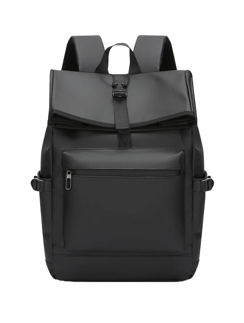 Zuno Black Waterproof Laptop Backpack for Men & Women | Large 28L Roll-Top Anti-Theft Travel Backpack with USB Port & Laptop Compartment | Stylish Foldable Laptop Bag-image-32
