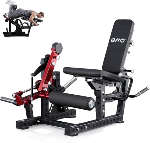 GMWD Leg Extension and Curl Machine LE08 2.0 Adjustable Leg Curl Machine with Plate Loaded Seated Leg Extension and Lying Curl Machine for Home Gym Leg Workout Equipment