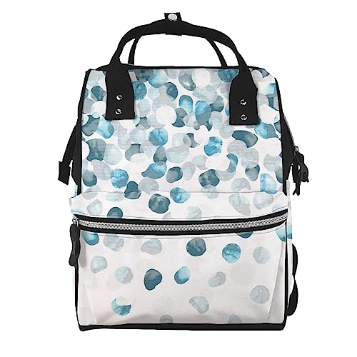 Sac à dos à langer bleu géométrique anti-stress, grand sac à dos noir voyage