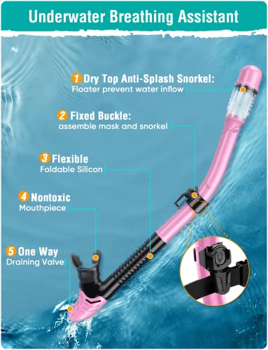image for Seovediary Snorkeling Gear for Adults Anti-Fog Panoramic View Snorkel 