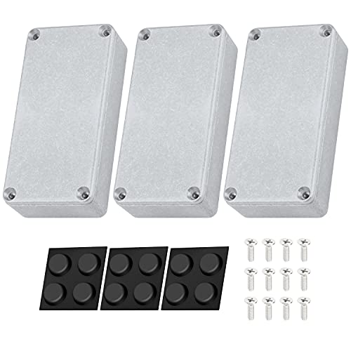 DaierTek 3pcs 1590G Guitar Effect Pedal Enclosure Diecast Metal Aluminum Stomp Box 3.94' X 1.97' X...