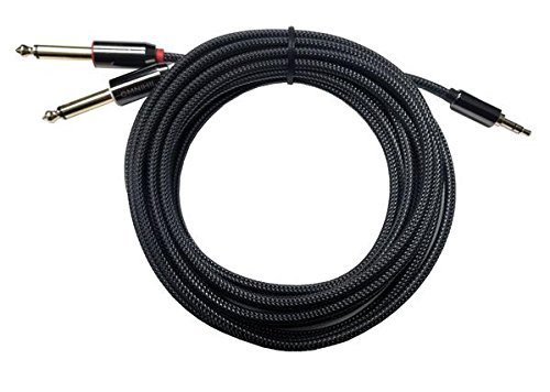 Cable estéreo OMNIHIL 3.5 mm TRS a doble 1/4 pulg 15FT miniatura 1