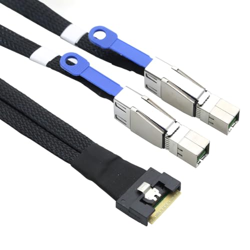 Cable Slimline SAS SFF 8654 8i a Dual HD SFF 8644 de 1m para conexión estable de servidores de datos 3