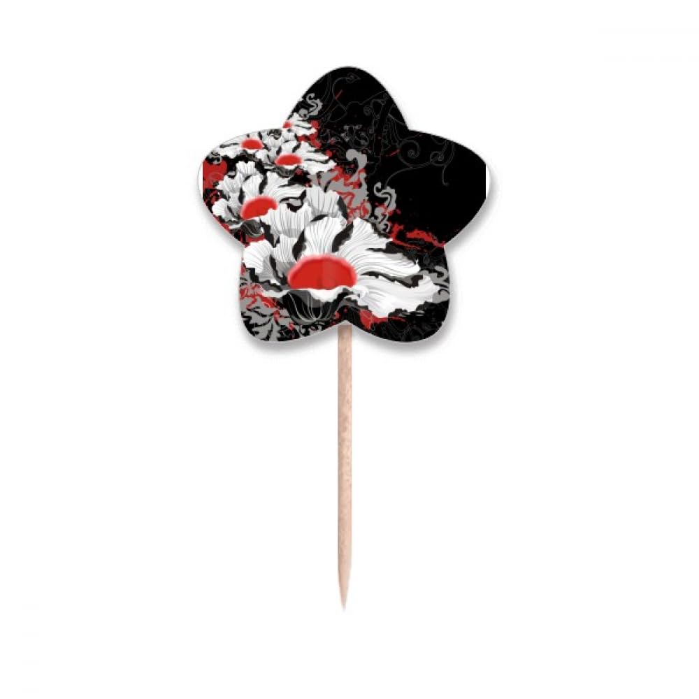 Cure-dents fleurs pivoines pour buffet de mariage et anniversaire