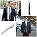 Imagen de Yolev Corbata Negra con Clip para Hombre Corbatas con Cremallera Corbata Ajustable para Accesorios de Disfraces de Boda para Hombre