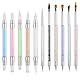 Silikon Nagel Pinsel, 11 Stück Professionelle Maniküre Werkzeuge Kit mit Doppel-Ende Nail Artpinsel, Gel Schnitzen Pinsel und Dotting Pen, Gel Brush für 3D Gelnail Art, Nageldesign