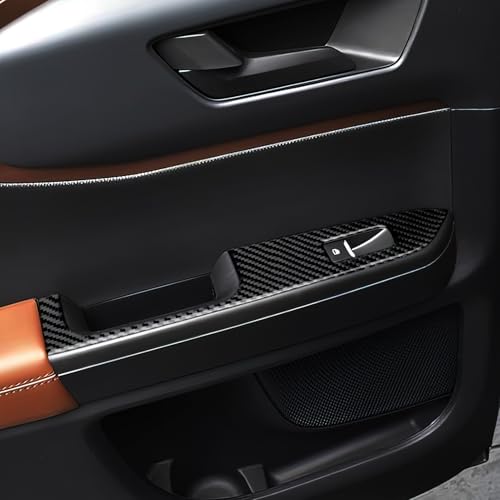 Image of Car Carbon Fiber Rear Window Lift Switch Cover Trim for Ford Bronco Sport 2021 2022 2023 2024 Interior Accessories