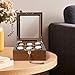Uten Watch Box with 6 Slots, Watch Case Organizer with Golden Lock and Key, Wooden Watch Display Storage Box with Removable Watch Cushions, Velvet Lining, Metal Clasp