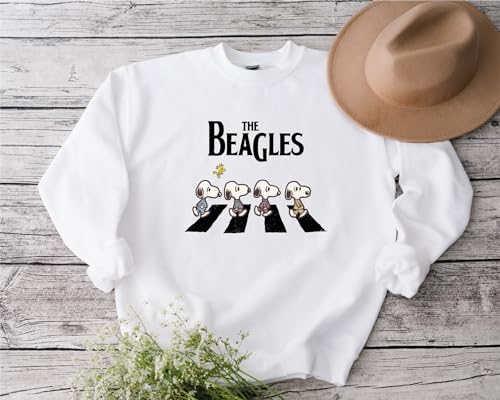 Abbey Road Inspired Sweatshirt, The Beagles Sweatshirt, Fall Dogs Sweater, Funny Beatles Inspired Apparel Multicolor2