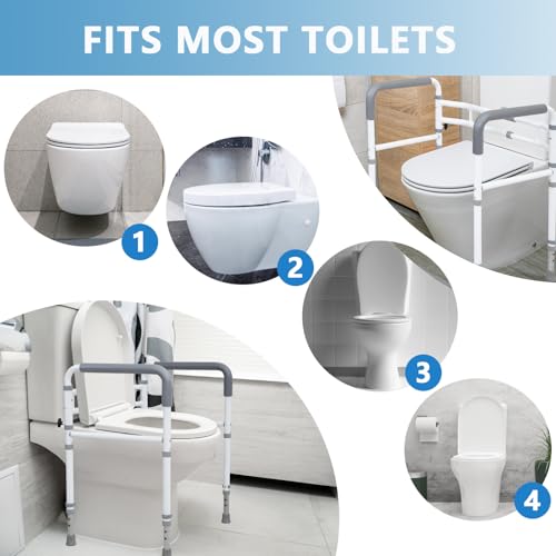 WeHwupe Toilet Rails - Toilet Safety Rail for Elderly Adults - Adjustable Bathroom Toilet Handles - Toilet Safety Frame & Rails - Toilet Grab Bars for Senior, Handicap & Disabled,Fits Most Toilets - Image 6