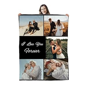 Custom Blanket with Picture, Personalized Blanket for Boyfriend Girlfriend, Super Soft Flannel Throw Blanket Customized…
