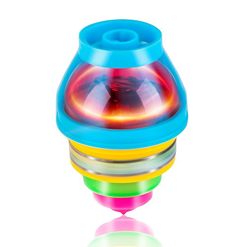 image for PROLOSO 15-Pack LED Light Up Flashing UFO Spinning Tops with Gyroscope