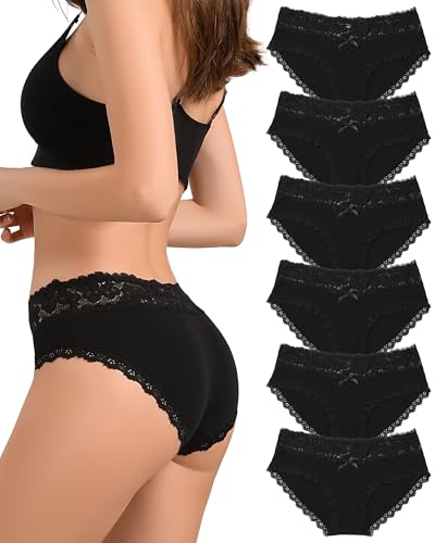 Levao 3/6 Culottes Coton pour Femmes Confort Bikini Slips Respirant Hipster sous-vêtements Multipacks S-XL