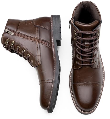 Image of Jousen Mens Boots Retro Dress Boot Cap Toe Casual Motorcycle Chukka Boots