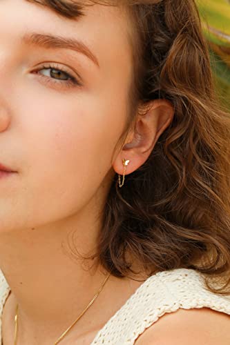 S.leaf Chain Earrings For Women Earrings With Chain Gold Sterling Silver Chain Earrings For Women Dangle Stud Earrings Butterfly Earrings For Women Gold Butterfly Earrings Dangle #TOP3