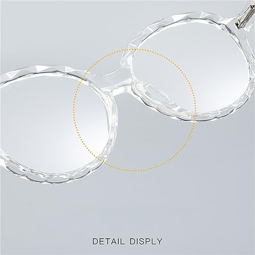 Gafas redondas para mujer con montura de cristal transparente 6