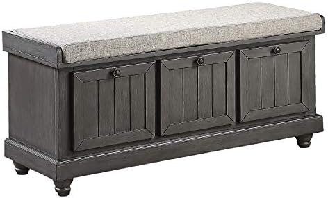 Lexicon Ganza Lift-Top Storage Bench, Gray