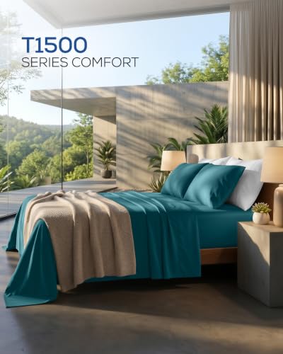 Image of Utopia Bedding Queen Sheet Set 4 Piece Soft Sheets - Teal