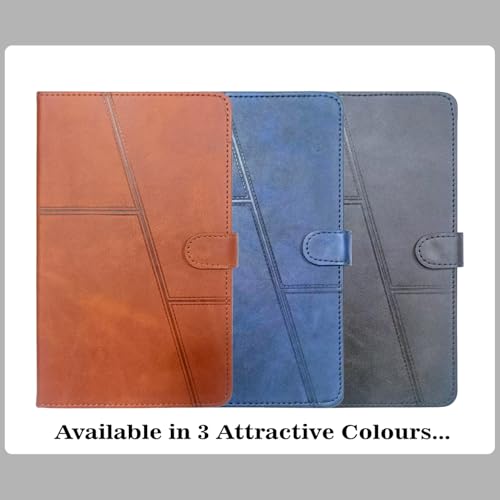 Image of flip Cover for Samsung Galaxy tab a9 | Premium pu Leather Magnetic flip case | Slim Stand Cover with auto Sleep /Wake | 360 Protection (Darkbrown)