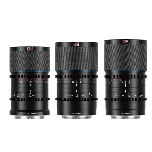 Image of SIRUI Saturn 35mm, 50mm, 75mm T2.9 1.6X Full Frame Carbon Fiber Anamorphic Lens, Cine Lens for E Mount Cameras, Less Than 500g (Blue Flare)