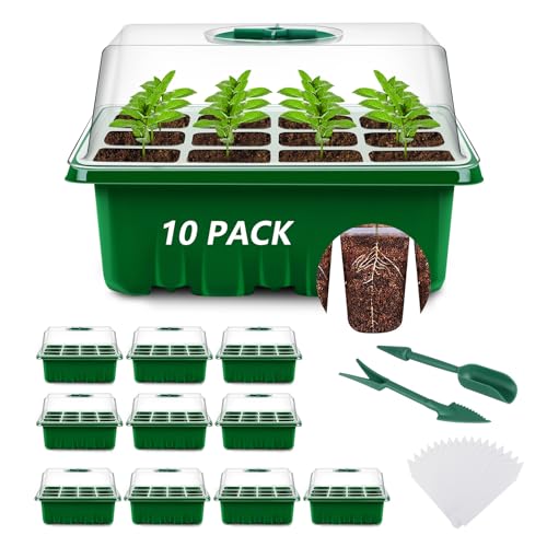 YAUNGEL Zimmergewächshaus Anzuchtkasten, 10 Stück 120 Zellen Mini...