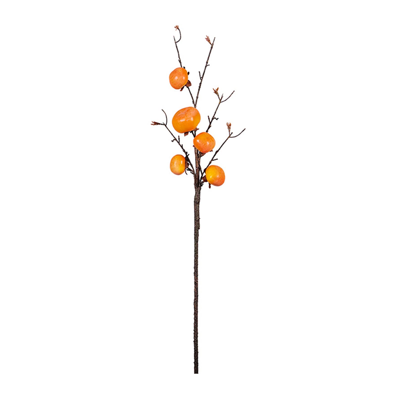 Lestree 3Pcs Artificial Persimmon Branches 36.6 Inch Simulation Persimmon Fruit Tree Branches Faux Plants Branch Fake Persimmon Stem for Home Kitchen Balcony Garden Office